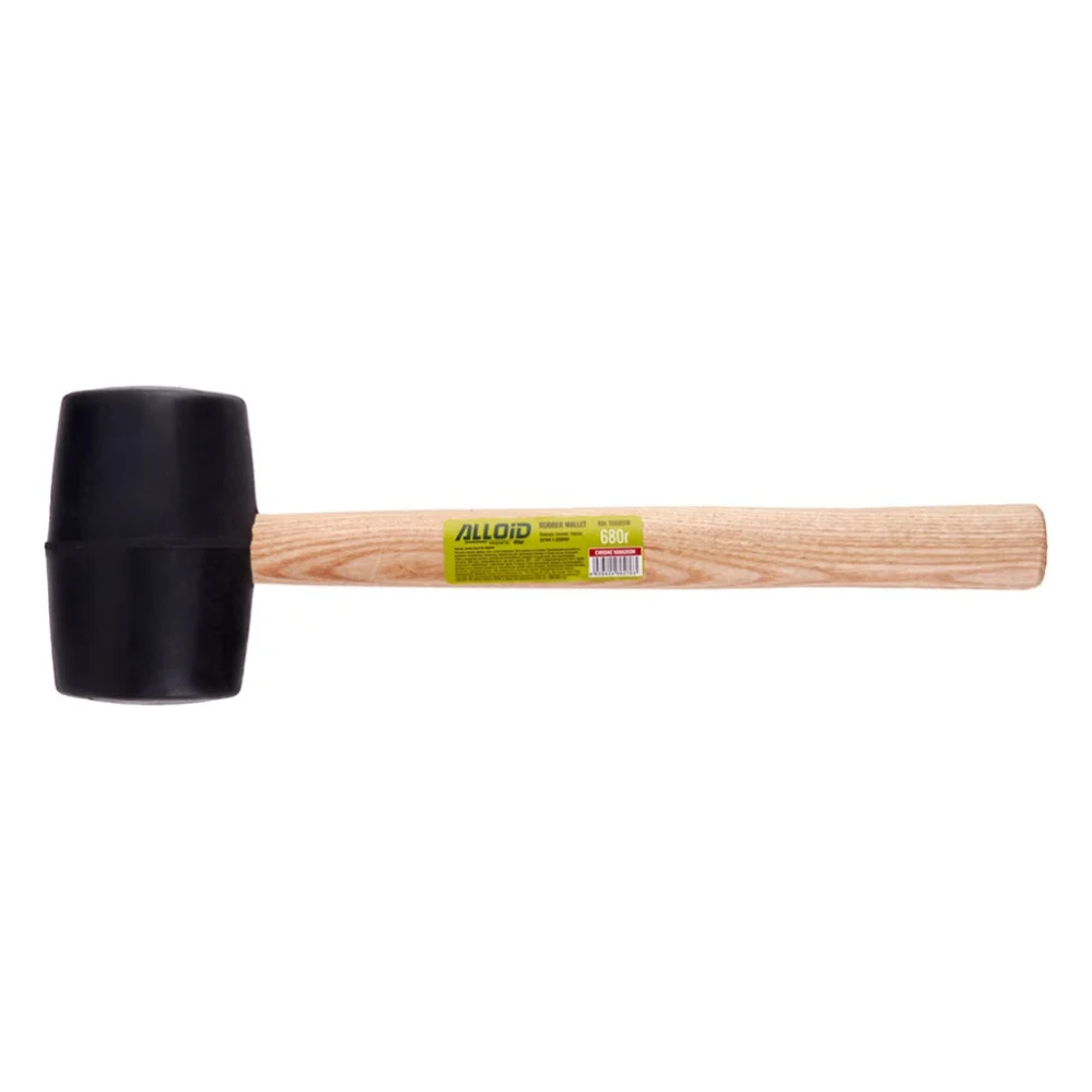 Киянка Alloid гумова, 680г, чорна, ручка з деревини (RM-16680W)