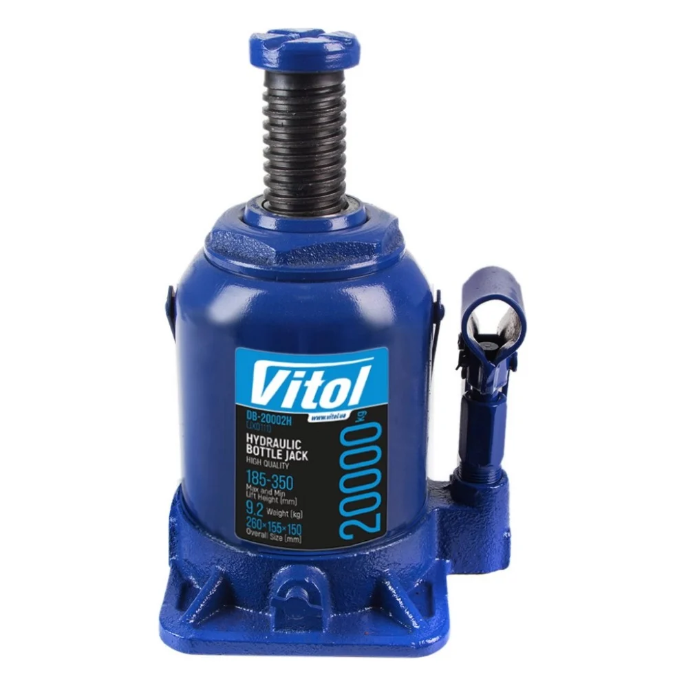 Домкрат Vitol DB-20002H/JX0111, телескопічний, гідравлічний, 20т, min 185мм, max 350мм (DB-20002H / JX0111)