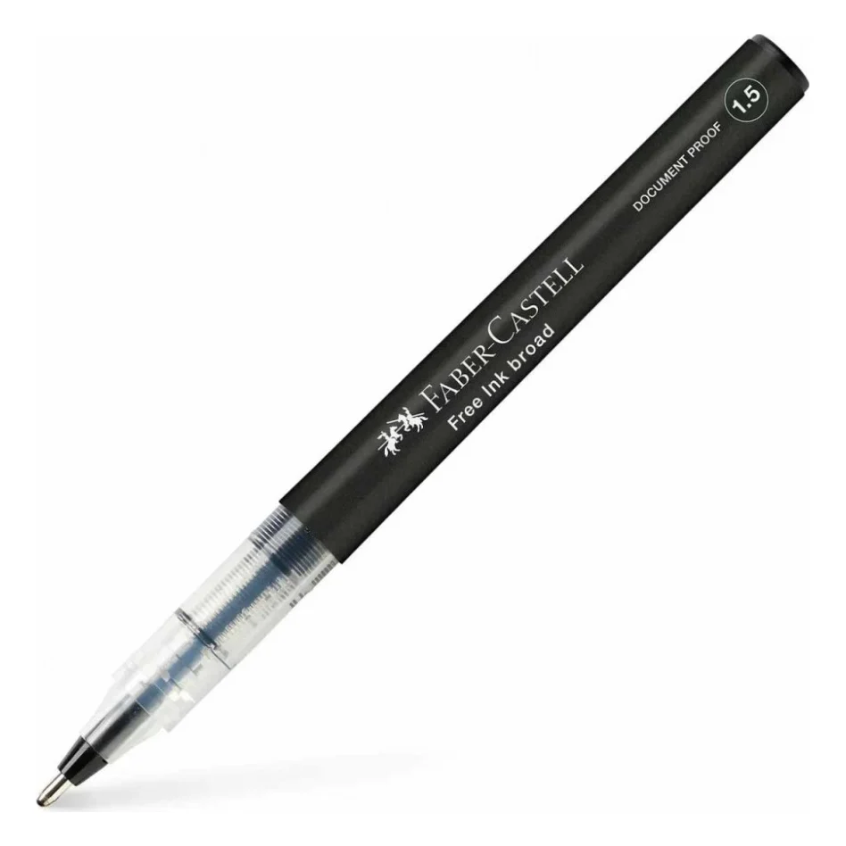 Ролер Faber-Castell Free Ink rollerball, колір чорнила чорний, 1,5 мм, одноразовий (31433)