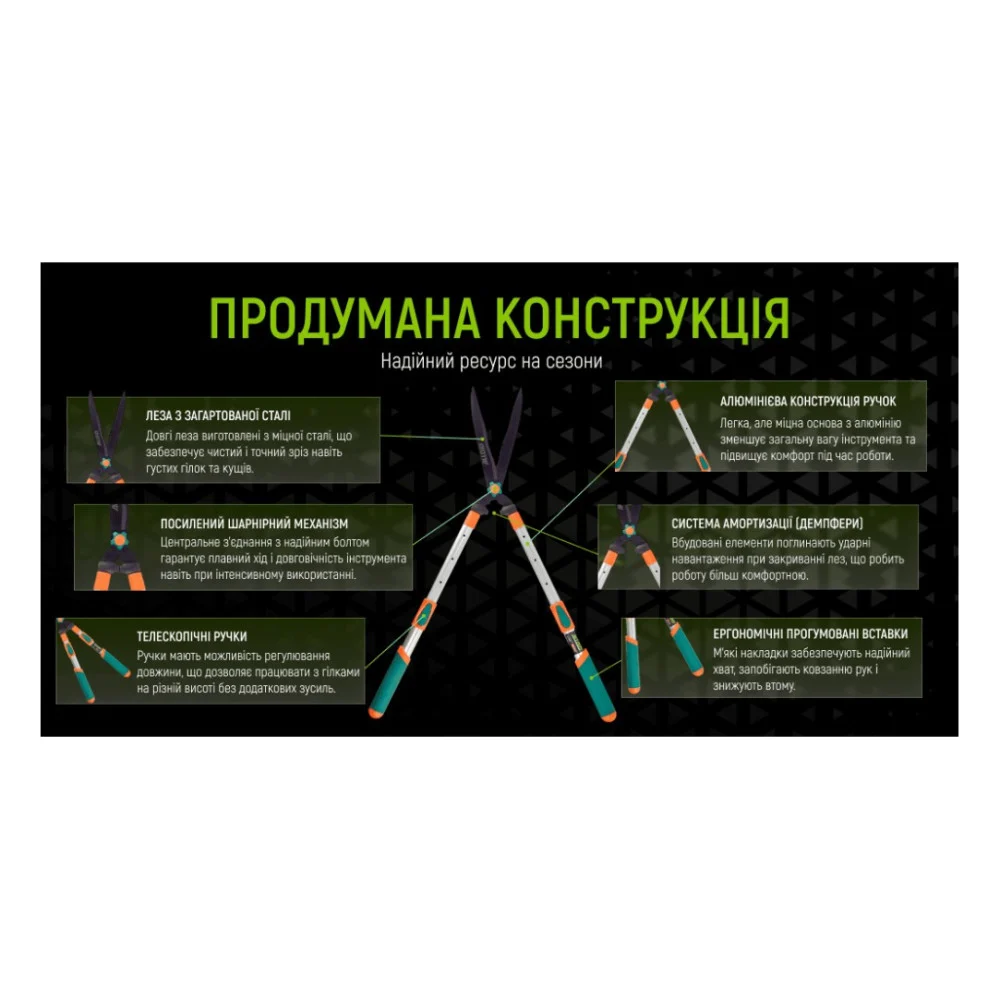 Ножиці садові Alloid Pro, телескопічні, 680–860мм (HS-102860) — фото 9