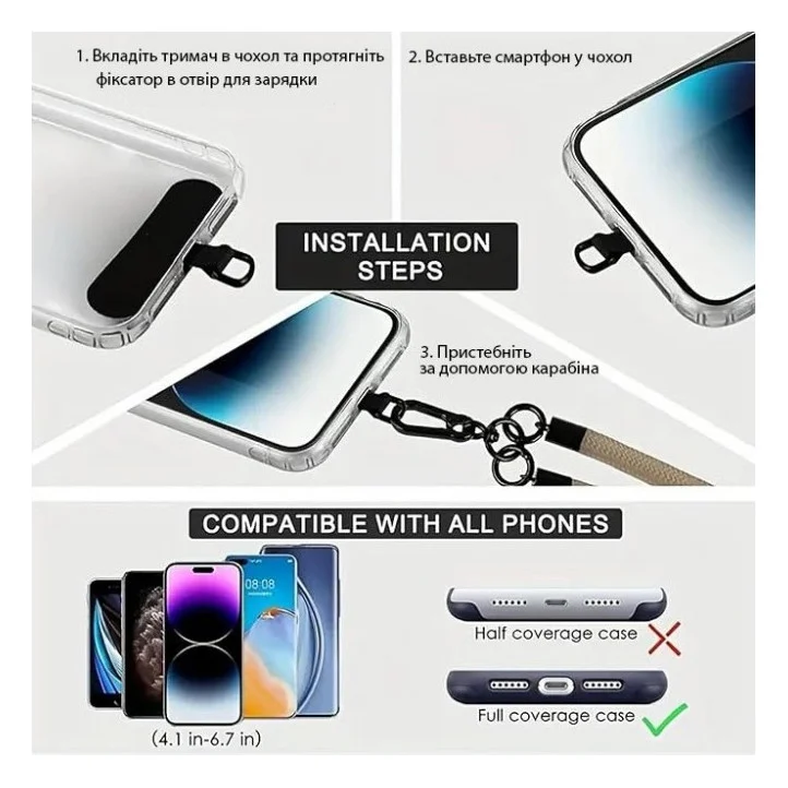 Чохол до мобільного телефона Dengos Case + Cross-body Strap Xiaomi Redmi 15 Purple+Grey (DG-KM-CCRB-45) — фото 5