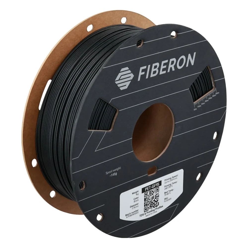 Пластик для 3D-принтера Polymaker Fiberon PET-GF15 1,75mm 0,5kg BLACK (FL02001)