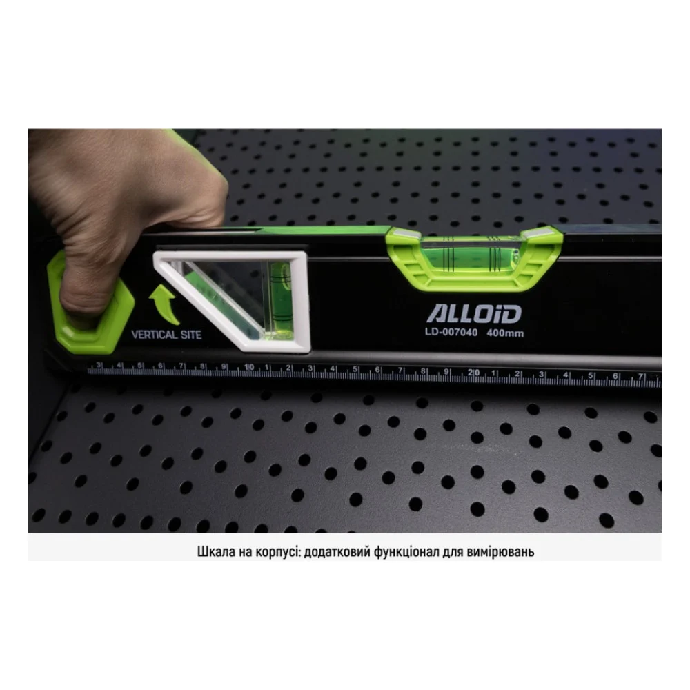 Рівень Alloid Pro, 40см, 3 капсули, з магнітом, бокове вікно (LD-007040) — фото 4