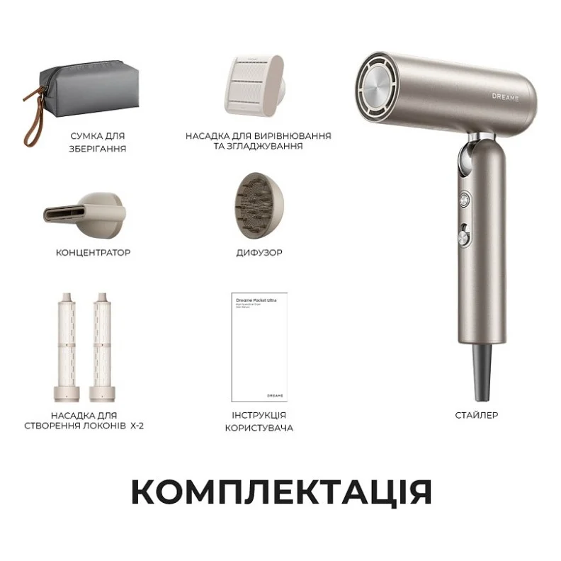 Фен Dreame Pocket Pro 5in1 Titanium (AHD51PRO_T5) — фото 11