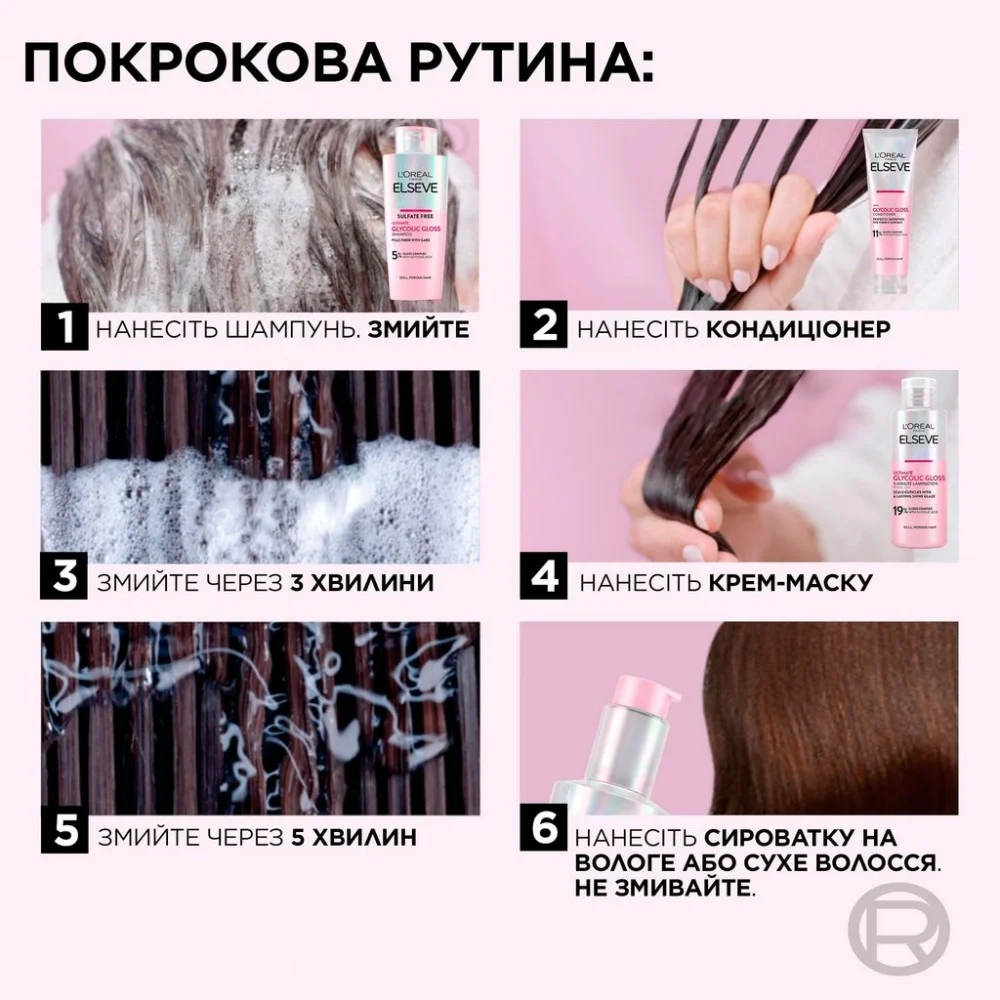 Шампунь Elseve Glycolic Gloss Shampoo 200 мл (3600524127886) — фото 7