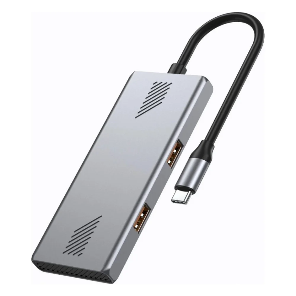 Концентратор Gembird USB-C 4-in-1 2xUSB 3.2 + 2xUSB-C 3.2 silver (UHB-CM-U310-A2C2-01)