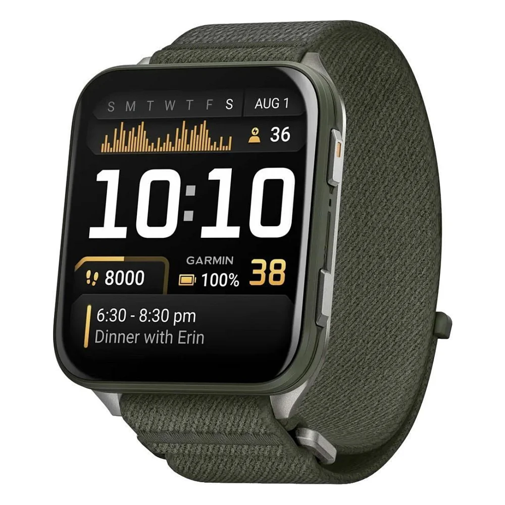 Смарт-годинник Garmin Venu X1 Moss with Titanium Caseback and Moss ComfortFit Nylon Band (010-02980-01/03)