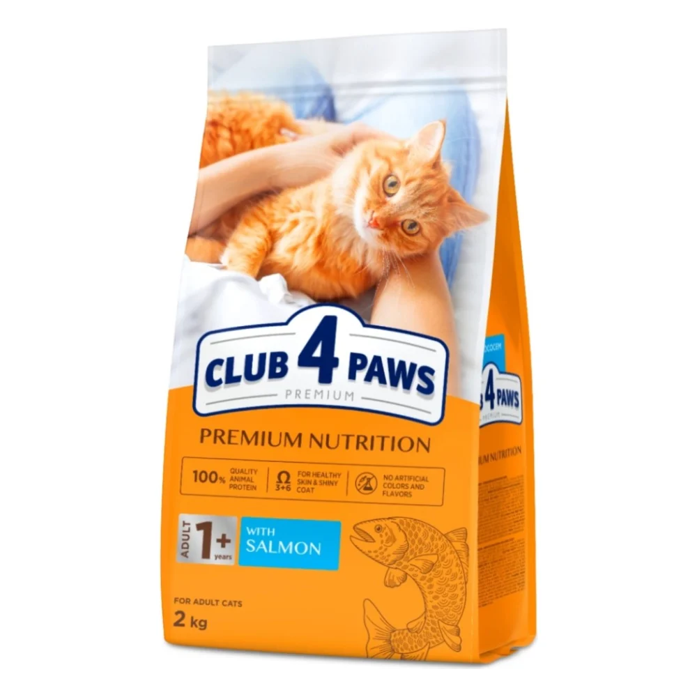 Сухий корм для кішок Club 4 Paws з лососем 2 кг (4820269144736)