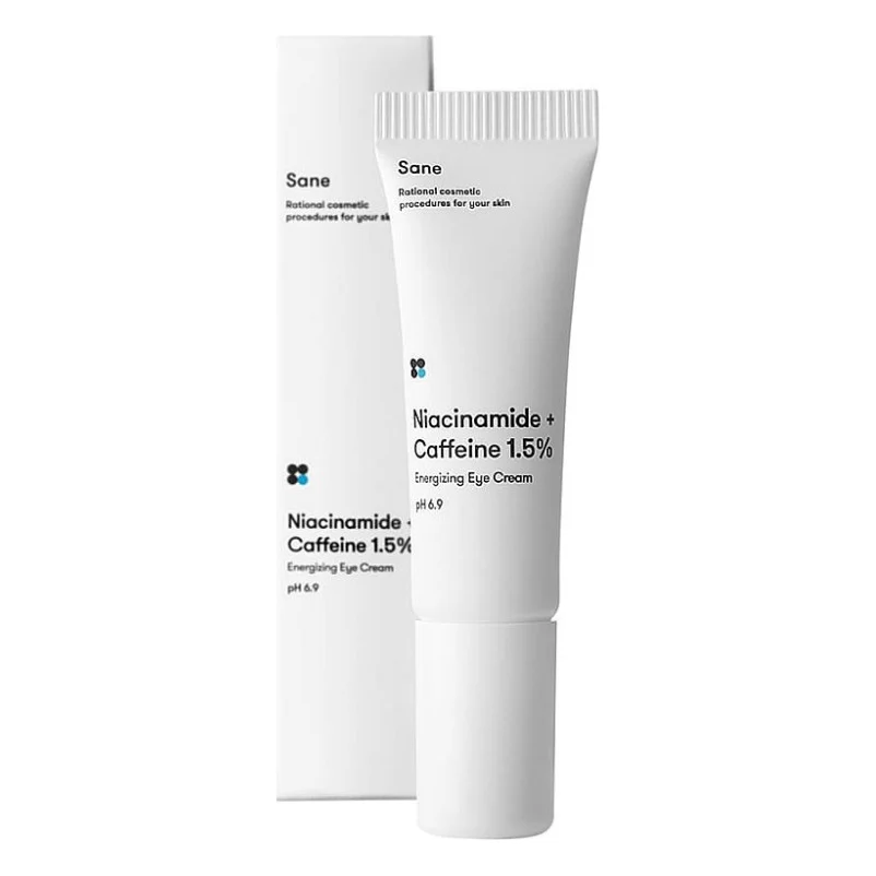Крем для шкіри навколо очей Sane Niacinamide + Caffeine 1.5% Energizing Eye Cream Від темних кіл і набряків З кофеїном 20 мл (4820266830151)