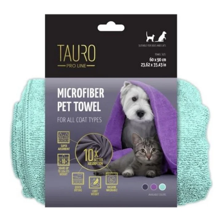 Рушник для тварин Tauro Pro Line з мікрофібри 80x120 см м'ятний (TPL63690)