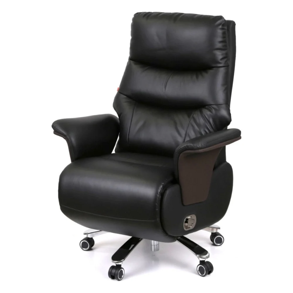 Офісне крісло Аклас Отаман, з електроприводом, Шкіра LC-A Black/PU Black (00174391)