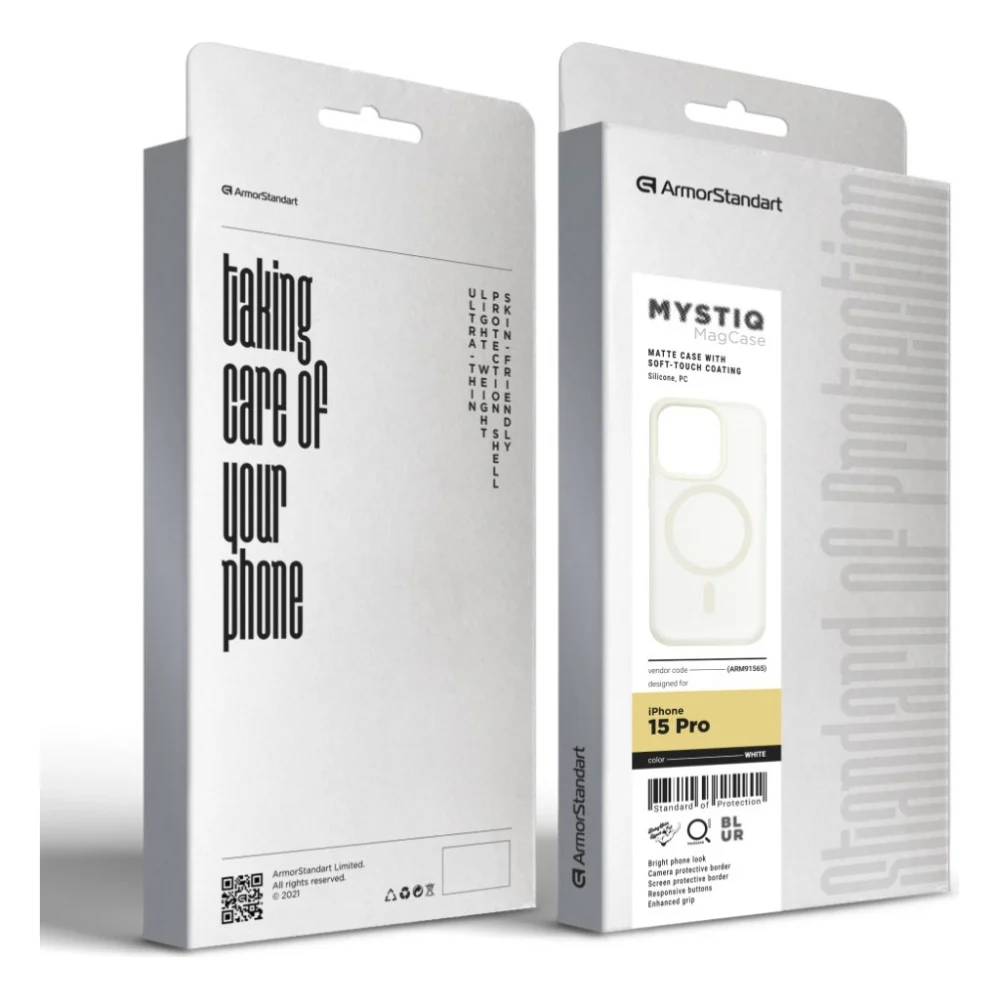 Чохол до мобільного телефона Armorstandart Mystiq MagCase Apple iPhone 15 Pro White (ARM91565) — фото 3