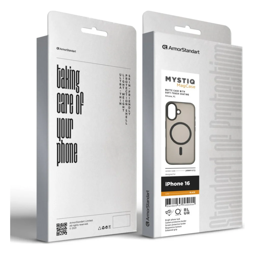Чохол до мобільного телефона Armorstandart Mystiq MagCase Apple iPhone 16 Black (ARM91572) — фото 3