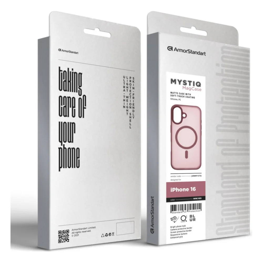 Чохол до мобільного телефона Armorstandart Mystiq MagCase Apple iPhone 16 Wine Red (ARM91576) — фото 3