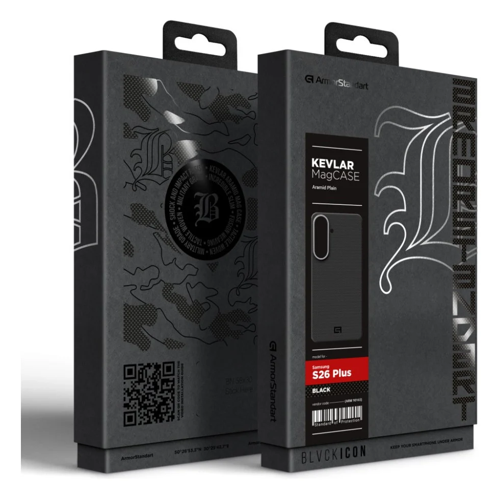 Чохол до мобільного телефона Armorstandart BlackIcon Aramid Plain MagCase Samsung S26 Plus Black (ARM90165) — фото 10