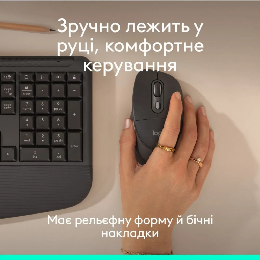 Мишка Logitech Signature Comfort Plus M850L Wireless/USB-C for Business Graphite (910-007704) — фото 6