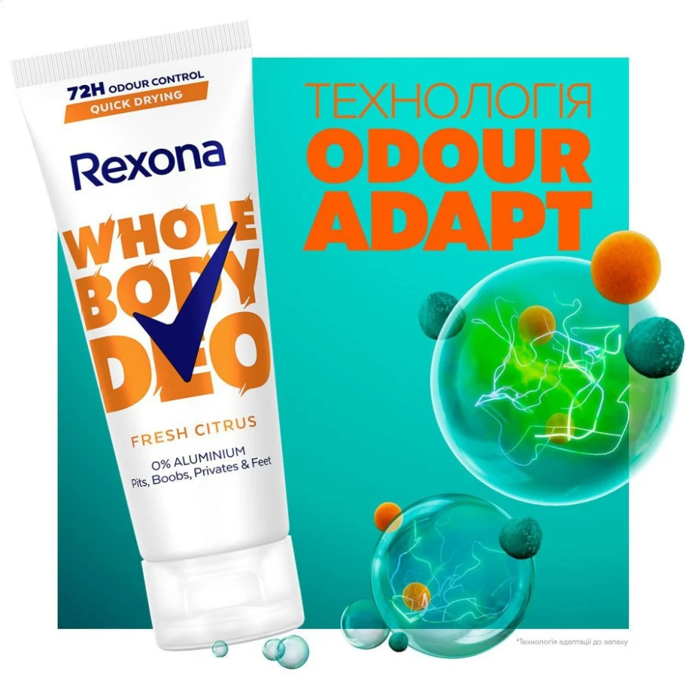 Дезодорант Rexona Крем для всього тіла Цитрусова свіжість 75 мл (8720181671982) — фото 4
