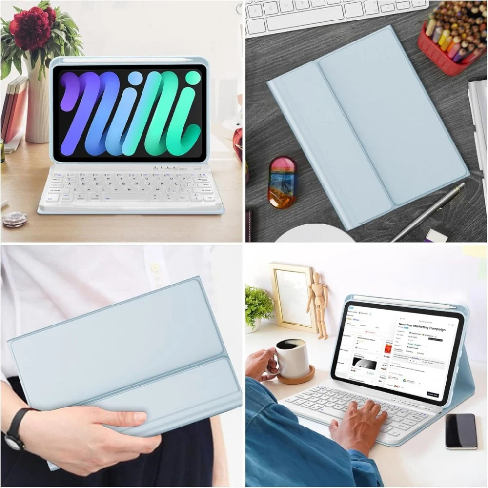Чохол до планшета BeCover Wireless Keyboard Apple iPad Pro 11" M5 2025 Light Blue (715986) — фото 8