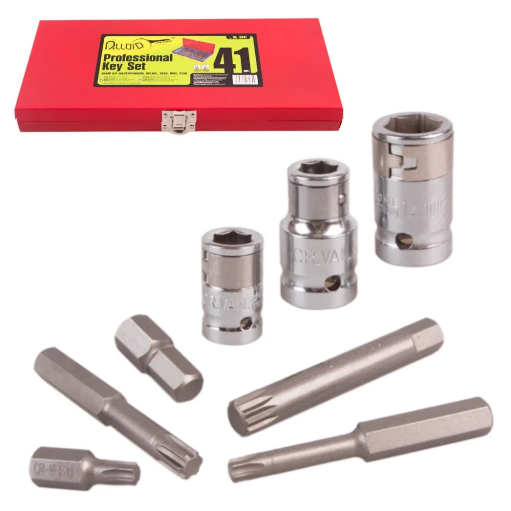 Набір біт Alloid шестигранних, SPLINE, TORX, 41шт. (НБ-3841) — фото 4