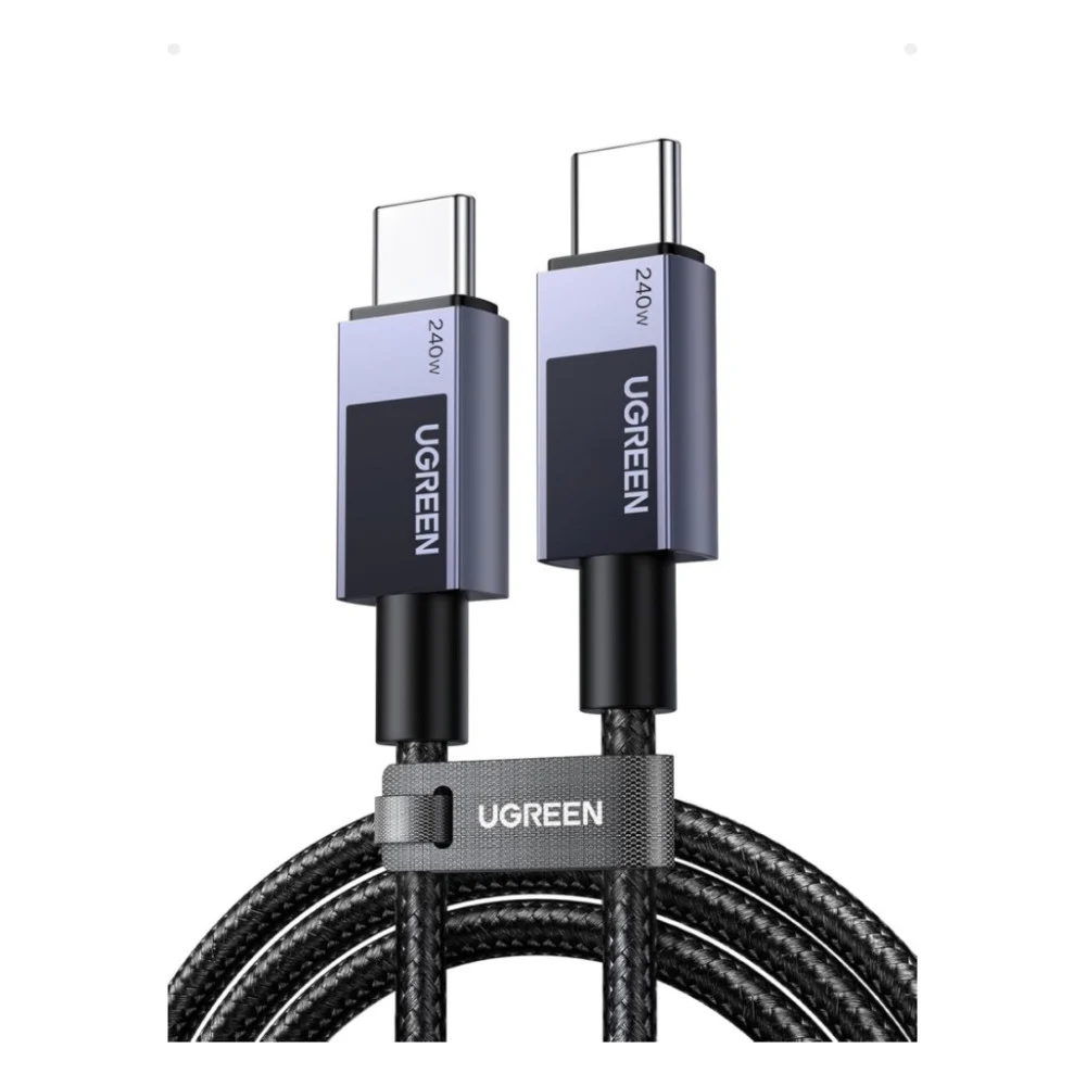 Дата кабель USB-C to USB-C 2.0m PD3.1 240W 480Mbps braided black Ugreen (75732)