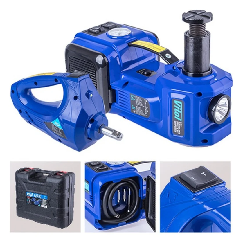 Набір електроіструментів Alloid 3 в 1 домкрат, 2т, компресор, 12V, 10A, 35л/хв, гайковерт, 12V, 480Nm (без АКБ та ЗП) (HF045)