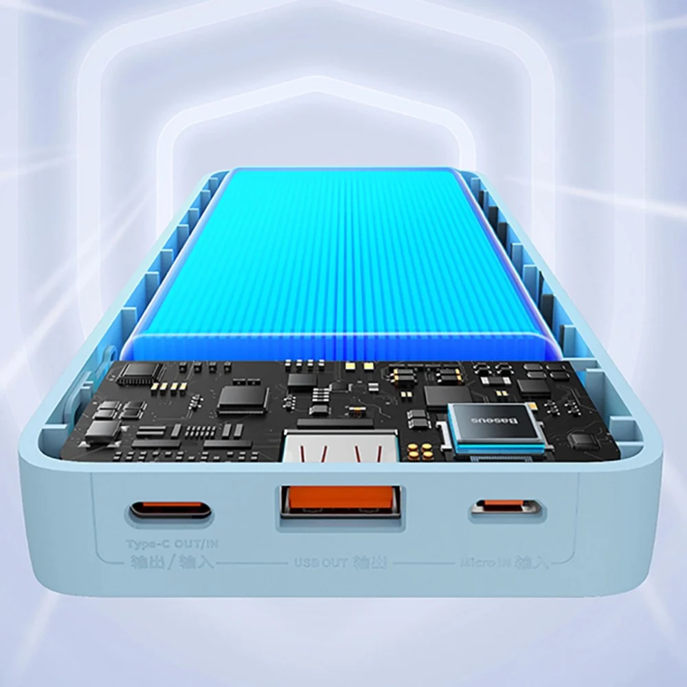 Батарея універсальна Baseus Airpow 20000mAh 20W PD/3.0, QC/3.0, blue (P10022804313-00) — фото 9