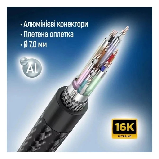 Кабель мультимедійний DisplayPort M to DisplayPort M 1.5m V2.1 16K black ColorWay (CW-CBDP091-BK) — фото 12