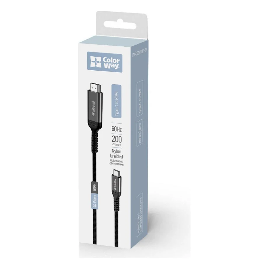 Кабель мультимедійний USB-C to HDMI M 2.0m 4K60Hz black ColorWay (CW-CBCHD077-BK) — фото 12