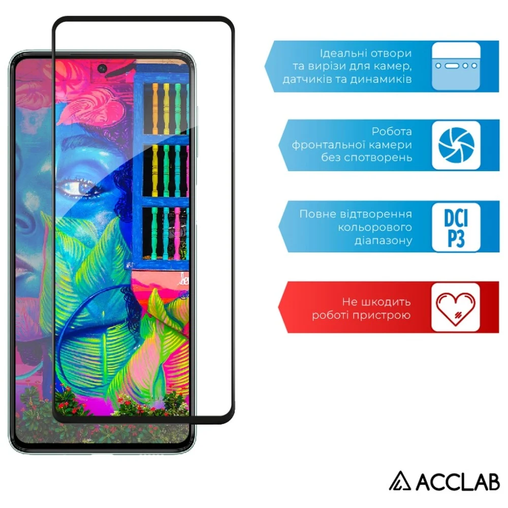 Скло захисне ACCLAB Full Glue Samsung M53 5G Black (1283126524271) — фото 5