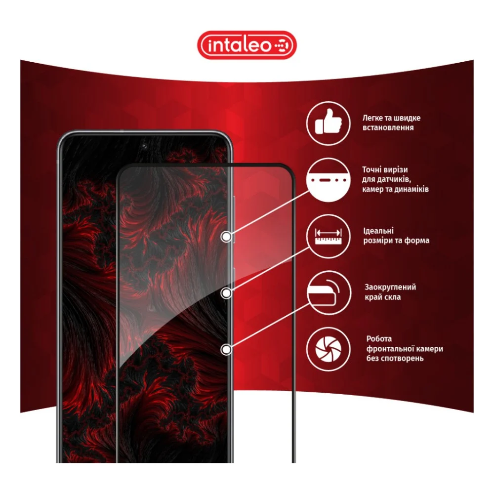 Скло захисне Intaleo Full Glue Xiaomi Redmi Note 9S Black (1283126501340) — фото 3
