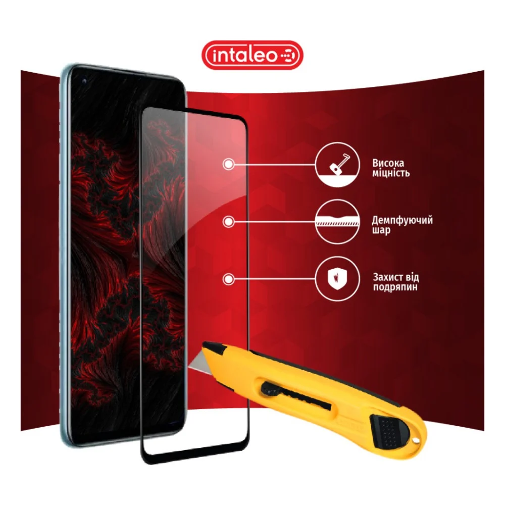 Скло захисне Intaleo Full Glue Realme 9i Black (1283126531187) — фото 5