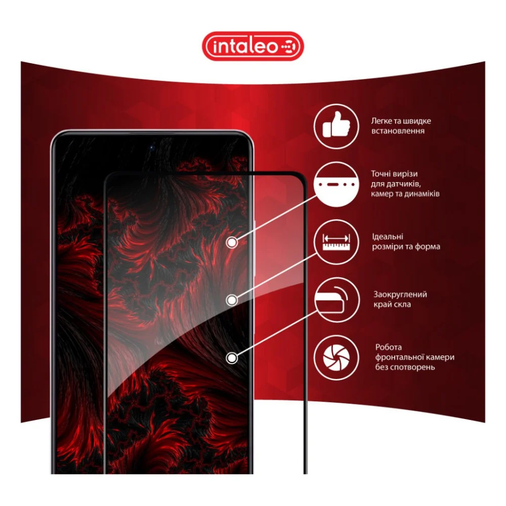 Скло захисне Intaleo Full Glue Xiaomi Redmi Note 12 Pro/12 Pro Plus Black (1283126549427) — фото 3