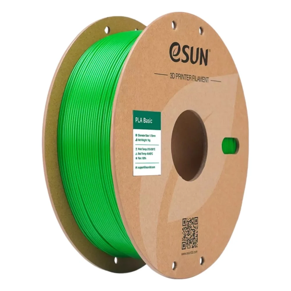 Пластик для 3D-принтера eSUN PLA BASIC 1,75mm 1kg GREEN (PLA-BASIC175G1P1)