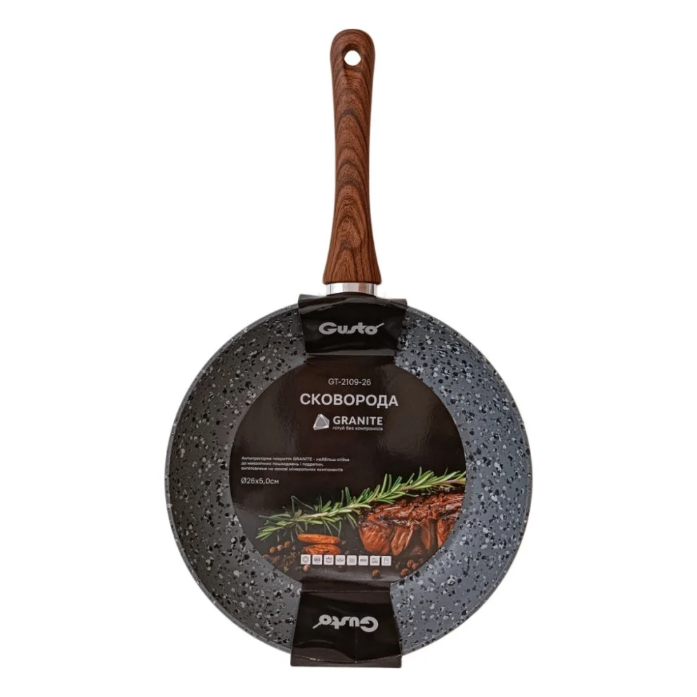 Сковорода Gusto покриття Granite 20x4,3 см (GT-2109-20)