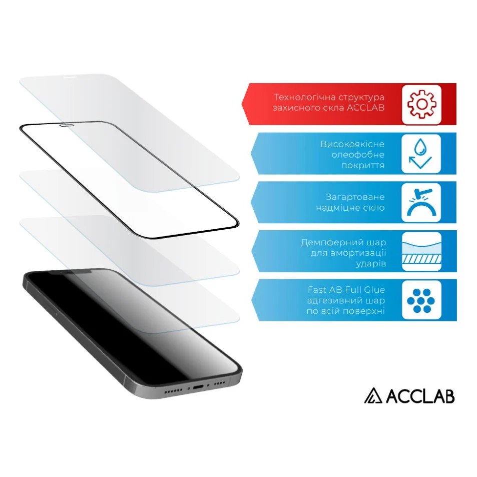 Скло захисне ACCLAB Full Glue ESD Samsung Galaxy A57 Black (1283126634901) — фото 4