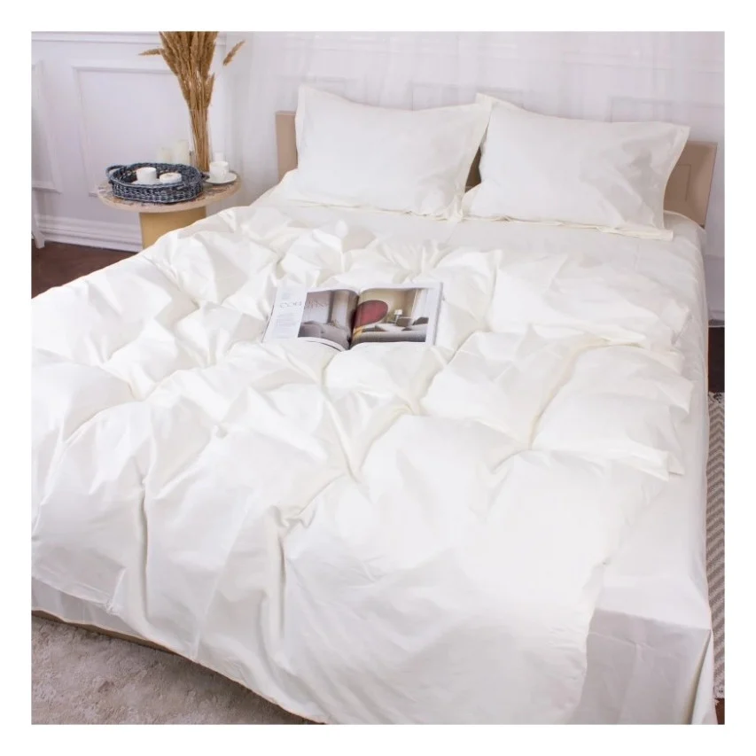 Постільна білизна MirSon Poplin Line 002 Milky White 143 x 210 (2200006277774)