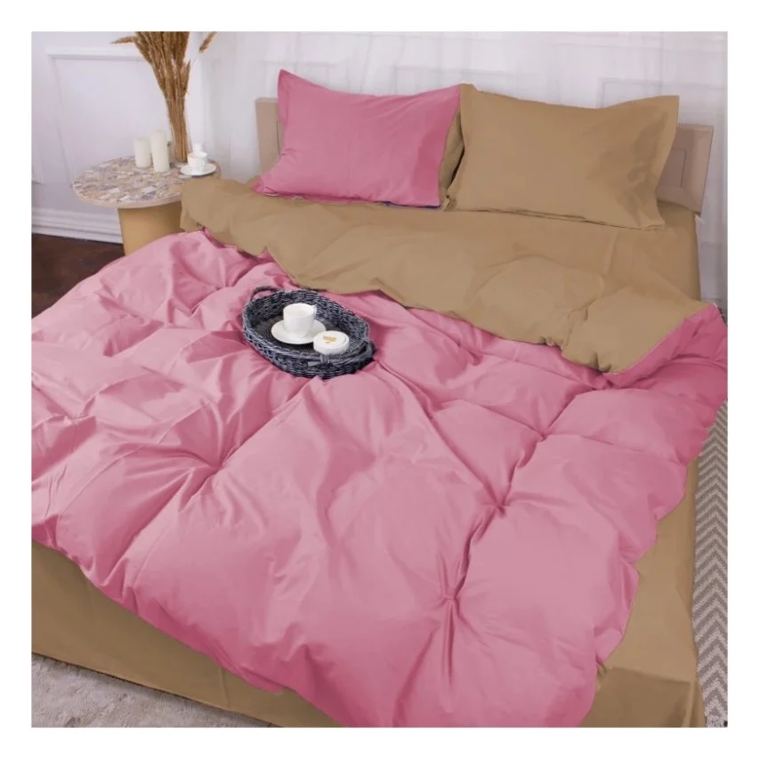 Постільна білизна MirSon Poplin Line 015 + 041 Honey 143 x 210 (2200006281276)