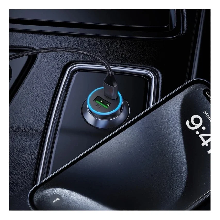 Автомобільний зарядний пристрій Acefast B15 1xUSB-C PD65W + 1xUSB Bblack (6974316284963) — фото 7