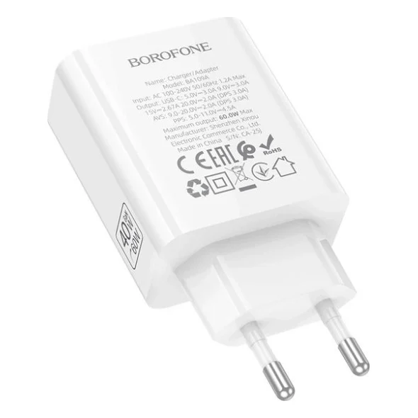 Зарядний пристрій BOROFONE BA109A USB-C PD40W white (6941991126888) — фото 6
