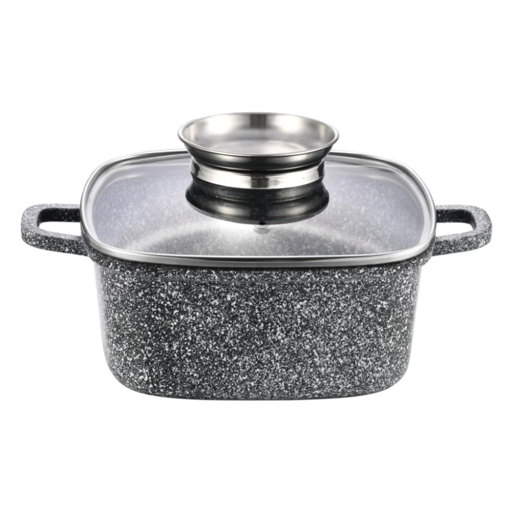 Каструля Gusto квадратна покриття Ceramic Snow 2,8 л (GT-2704-20)