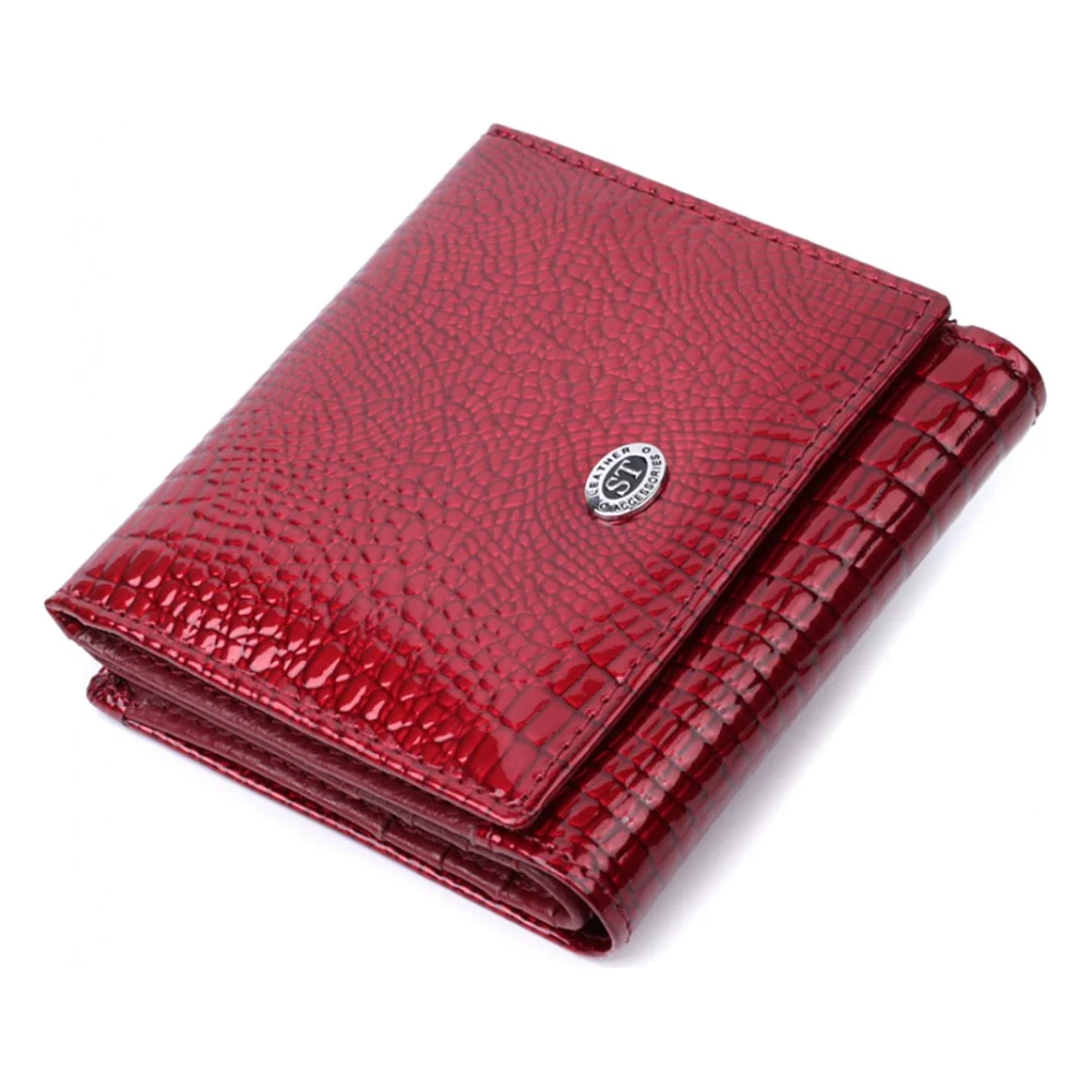 Гаманець ST Leather З натуральної шкіри Червоний (22687)