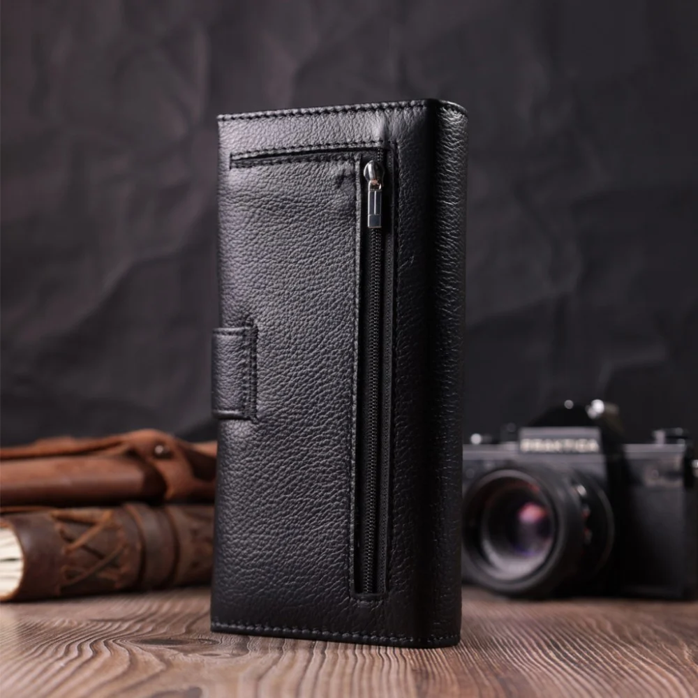 Гаманець ST Leather З натуральної шкіри Чорний (22548) — фото 10