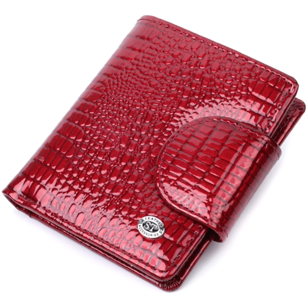 Гаманець ST Leather З натуральної шкіри Червоний (22685)