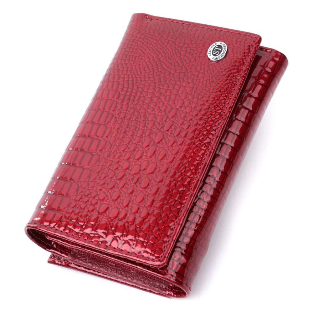 Гаманець ST Leather З натуральної шкіри Червоний (22708)