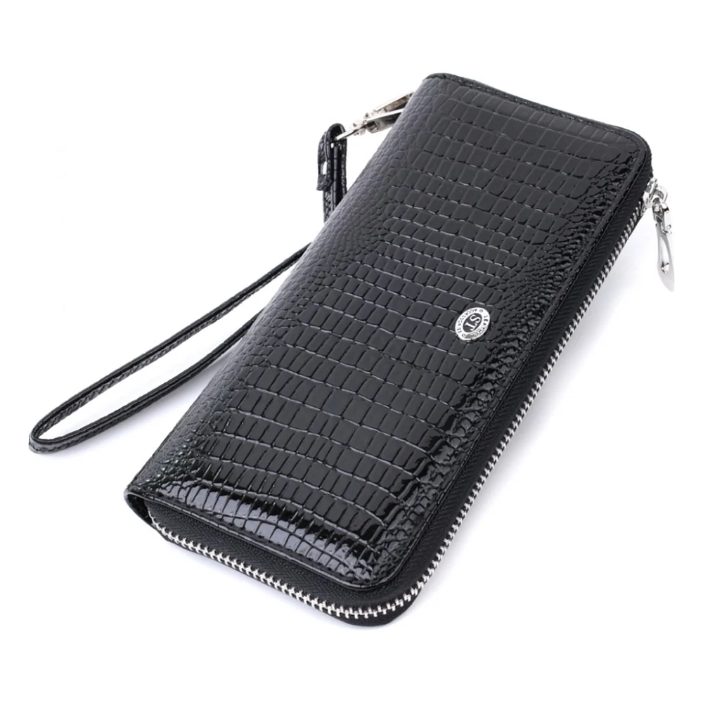 Гаманець ST Leather З натуральної шкіри Чорний (22678)
