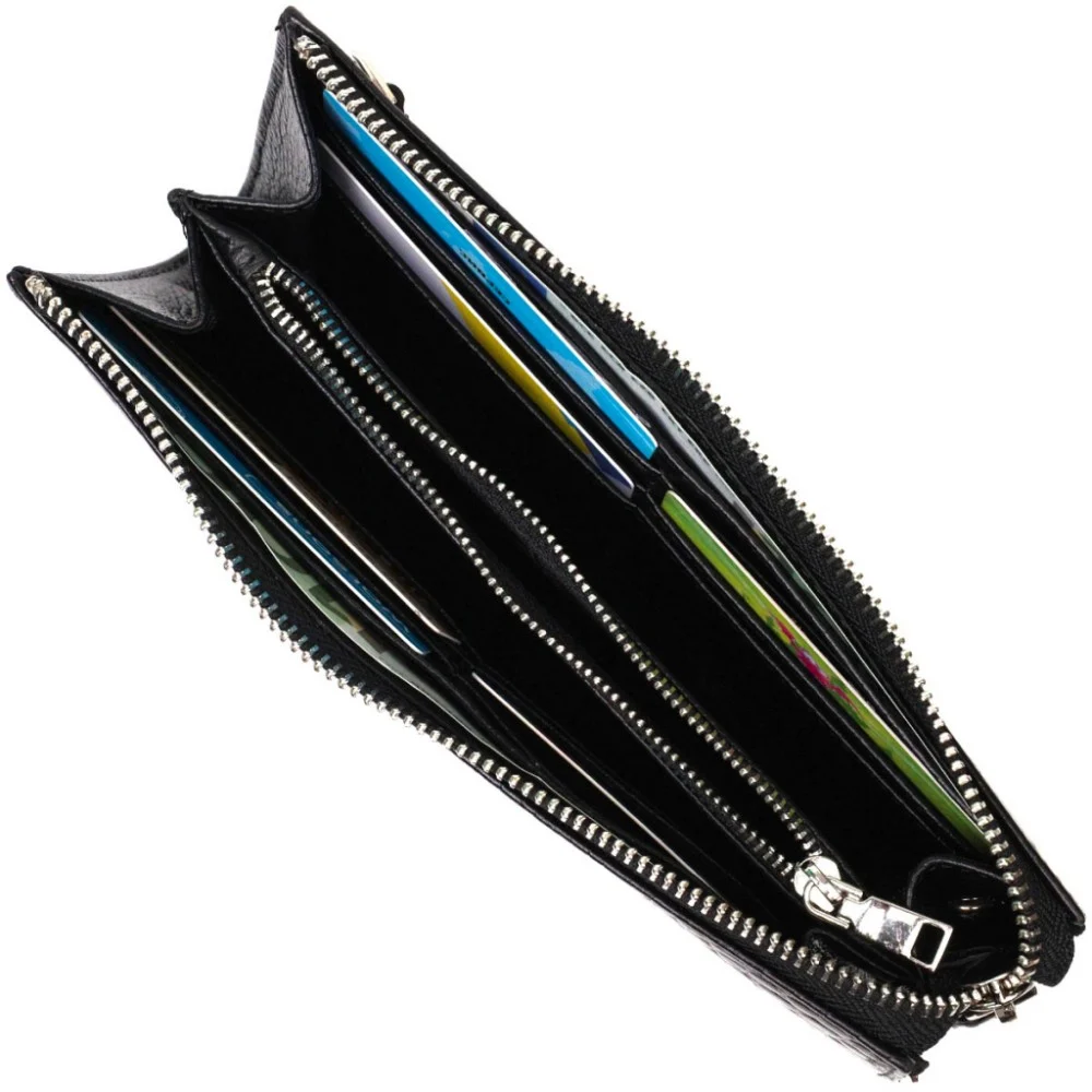 Гаманець Bond Accessories З натуральної шкіри Чорна (22049) — фото 7