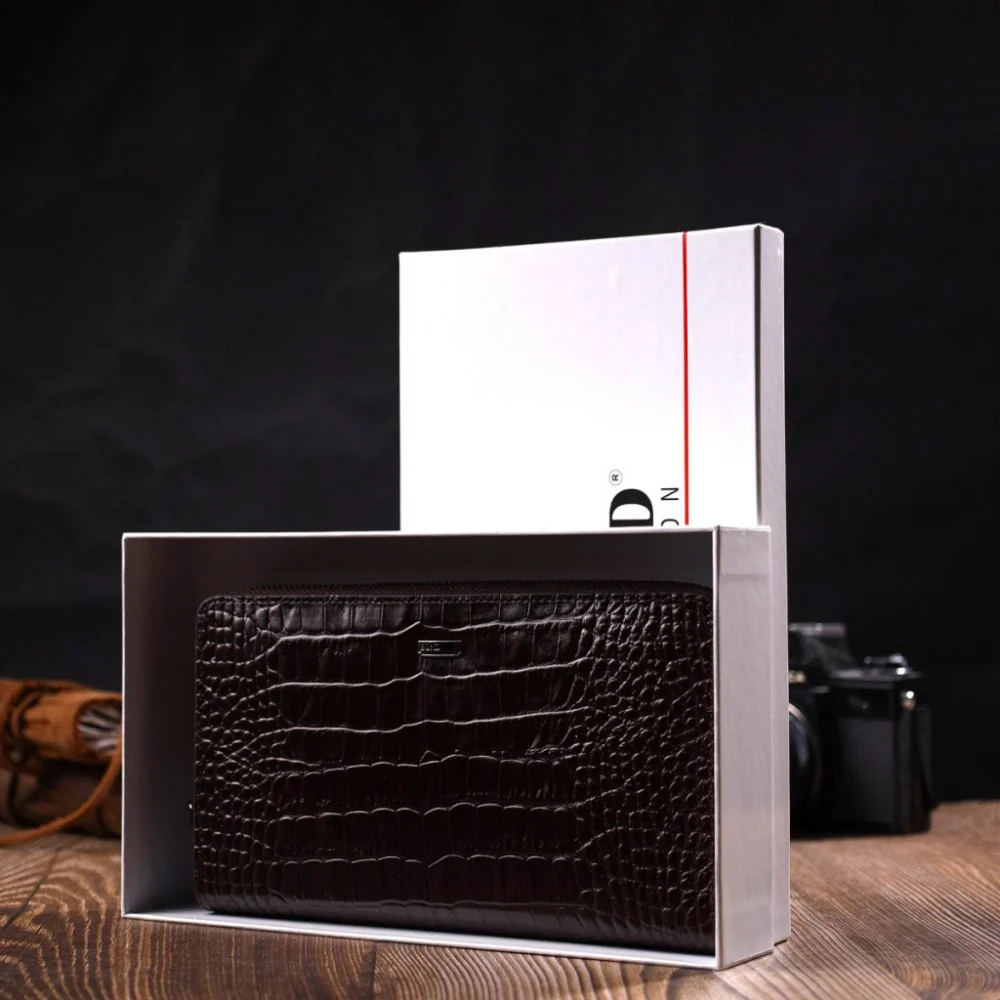 Гаманець Bond Accessories З одним відділенням з натуральної шкіри Коричнева (22028) — фото 10