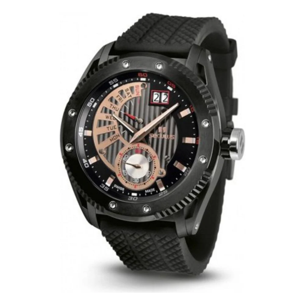 Наручний годинник Seculus 9535.2.7004P black, ipb, black silicon