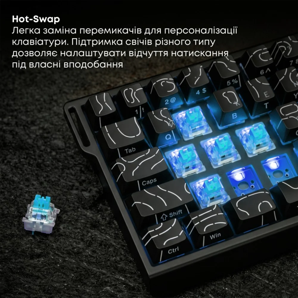 Клавіатура Ajazz AK680 V2 Ice Island Magnetic Switch USB UA Gray/Black (AK680-V2-I-GB) — фото 10