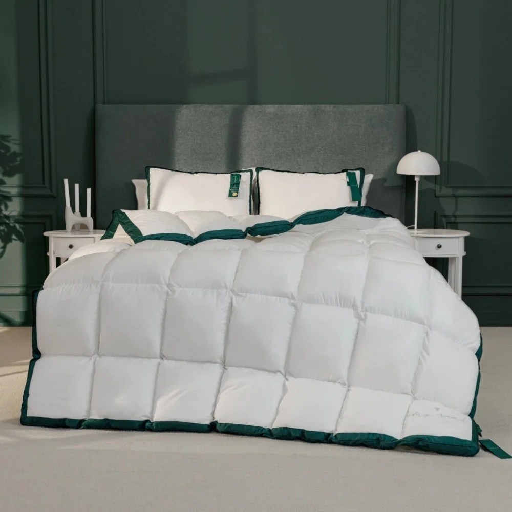 Ковдра MirSon Набір 10008 Imperial Satin Luxe Ковдра всесезонна Полуторна 140х205 Гусячий пух + Подушка 50х70 (2200010810486)